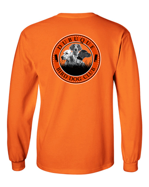 2400- DBQ BIRD DOG CLUB Safety Orange Ultra Cotton® Long Sleeve T-Shirt