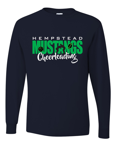 29LS- HEMPSTEAD CHEER Black Long Sleeve 50/50 T-Shirt
