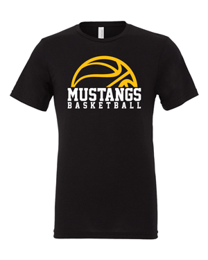 3413- MUSTANG BASKETBALL Adult Unisex Triblend Tee