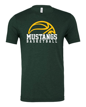 3413- MUSTANG BASKETBALL Adult Unisex Triblend Tee
