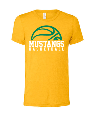 3413- MUSTANG BASKETBALL Adult Unisex Triblend Tee