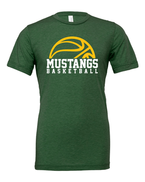3413- MUSTANG BASKETBALL Adult Unisex Triblend Tee