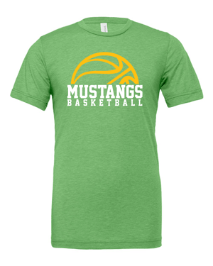 3413- MUSTANG BASKETBALL Adult Unisex Triblend Tee