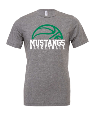 3413- MUSTANG BASKETBALL Adult Unisex Triblend Tee