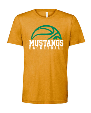3413- MUSTANG BASKETBALL Adult Unisex Triblend Tee