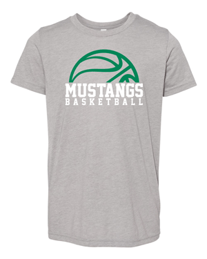 3413Y- MUSTANG BASKETBALL Youth Triblend Tee