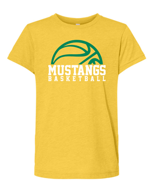 3413Y- MUSTANG BASKETBALL Youth Triblend Tee
