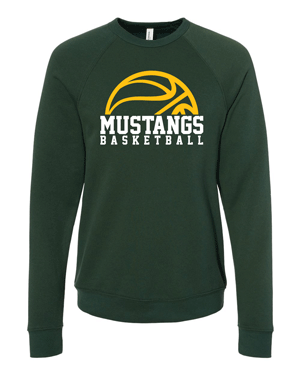 3901- MUSTANG BASKETBALL Unisex Sponge Fleece Raglan Crewneck Sweatshirt