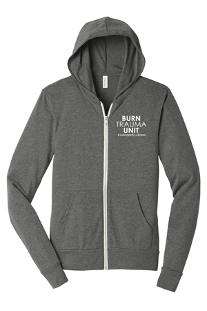 3939- U OF I BURN UNIT BELLA+CANVAS ® Unisex Triblend Full-Zip Lightweight Hoodie Long Sleeve Tee