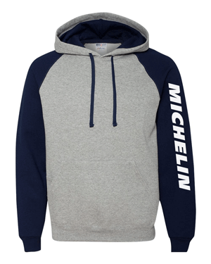 86035- CAMSO Navy Nublend® Colorblocked Raglan Hooded Sweatshirt