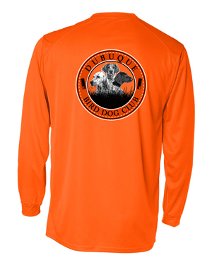 4104- DBQ BIRD DOG CLUB Safety Orange B-Core Long Sleeve T-Shirt