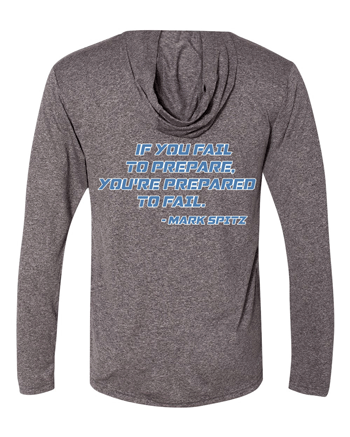 46500- DBQ SENIOR MEN'S SWIM Black Performance® Hooded Long Sleeve T-Shirt