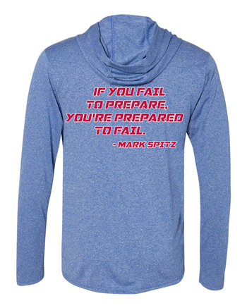 46500- DBQ SENIOR MEN'S SWIM Royal Performance® Hooded Long Sleeve T-Shirt