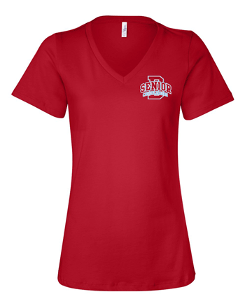 6405- SENIOR CHEER Women’s Relaxed Jersey Short Sleeve V-Neck T-Shirt