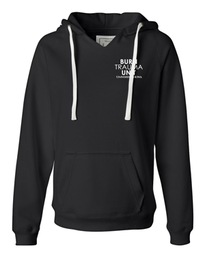 8836- U OF I BURN UNIT Women's Sueded V-Neck Hooded Sweatshirt