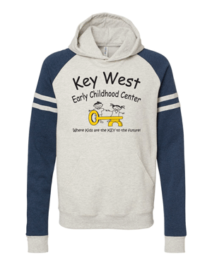 97CR- KEY WEST EARLY CHILDHOOD Varsity Colorblocked Raglan Hooded Sweatshirt