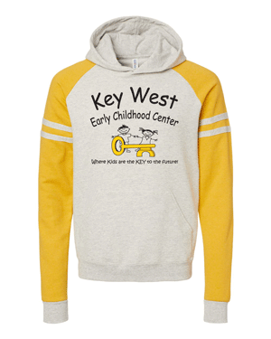 97CR- KEY WEST EARLY CHILDHOOD Varsity Colorblocked Raglan Hooded Sweatshirt