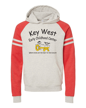 97CR- KEY WEST EARLY CHILDHOOD Varsity Colorblocked Raglan Hooded Sweatshirt
