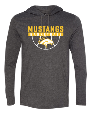 987- MUSTANG BASKETBALL Softstyle® Lightweight Hooded Long Sleeve T-Shirt