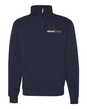 995M- AHVA LIVING Cadet Collar Quarter-Zip Sweatshirt