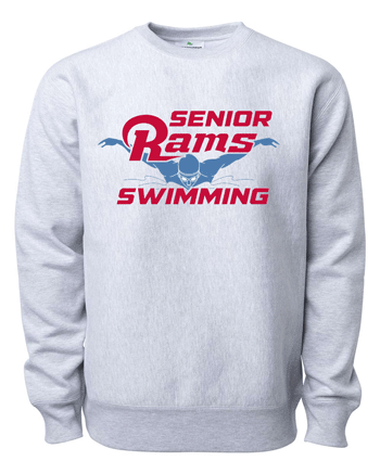 IND5000- DBQ SENIOR MEN'S SWIM Grey Heather Premium Heavyweight Cross-Grain Sweatshirt