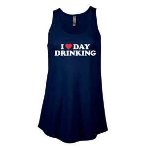 P506C- LOVE DAY DRINKING Platinum Ladies CVC Flowy Tank