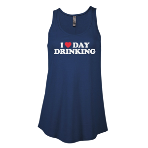 P506C- LOVE DAY DRINKING Platinum Ladies CVC Flowy Tank
