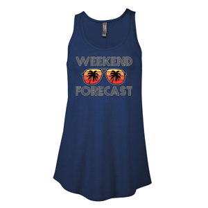 P506C- WEEKEND FORECAST Platinum Ladies CVC Flowy Tank