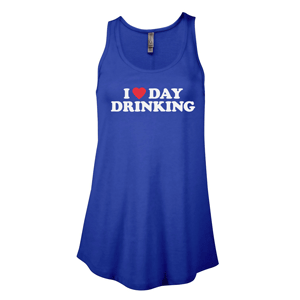P506C- LOVE DAY DRINKING Platinum Ladies CVC Flowy Tank