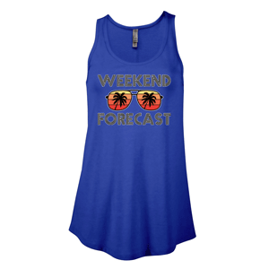 P506C- WEEKEND FORECAST Platinum Ladies CVC Flowy Tank