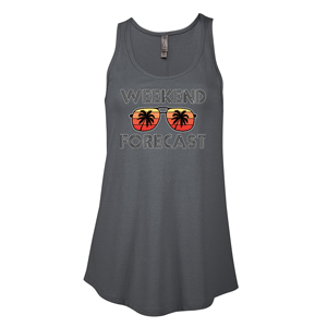 P506C- WEEKEND FORECAST Platinum Ladies CVC Flowy Tank