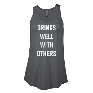 P506C- DRINKS WELL Platinum Ladies CVC Flowy Tank