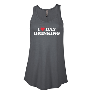 P506C- LOVE DAY DRINKING Platinum Ladies CVC Flowy Tank