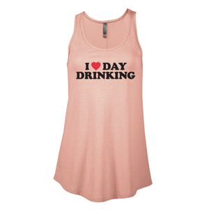 P506C- LOVE DAY DRINKING Platinum Ladies CVC Flowy Tank