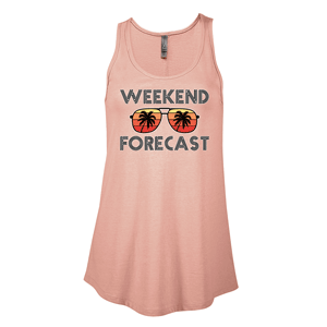 P506C- WEEKEND FORECAST Platinum Ladies CVC Flowy Tank