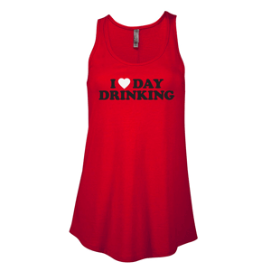 P506C- LOVE DAY DRINKING Platinum Ladies CVC Flowy Tank