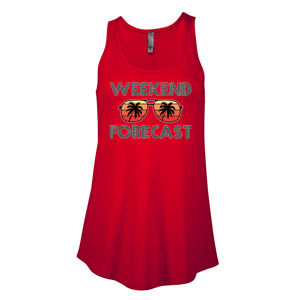 P506C- WEEKEND FORECAST Platinum Ladies CVC Flowy Tank