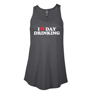 P506C- LOVE DAY DRINKING Platinum Ladies CVC Flowy Tank