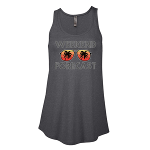 P506C- WEEKEND FORECAST Platinum Ladies CVC Flowy Tank