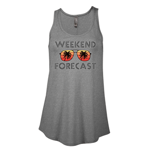 P506C- WEEKEND FORECAST Platinum Ladies CVC Flowy Tank