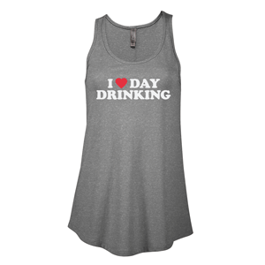 P506C- LOVE DAY DRINKING Platinum Ladies CVC Flowy Tank