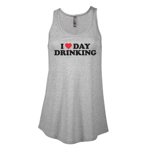 P506C- LOVE DAY DRINKING Platinum Ladies CVC Flowy Tank