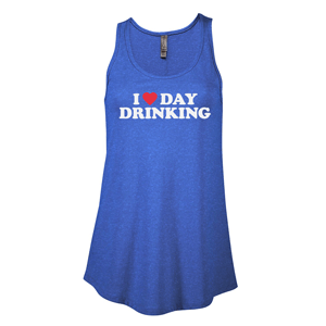 P506C- LOVE DAY DRINKING Platinum Ladies CVC Flowy Tank