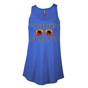 P506C- WEEKEND FORECAST Platinum Ladies CVC Flowy Tank