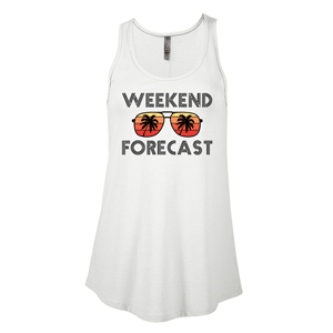 P506C- WEEKEND FORECAST Platinum Ladies CVC Flowy Tank