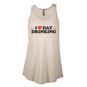 P506C- LOVE DAY DRINKING Platinum Ladies CVC Flowy Tank