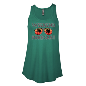 P506C- WEEKEND FORECAST Platinum Ladies CVC Flowy Tank