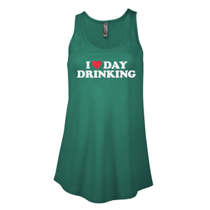 P506C- LOVE DAY DRINKING Platinum Ladies CVC Flowy Tank