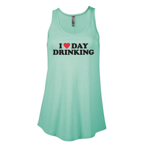 P506C- LOVE DAY DRINKING Platinum Ladies CVC Flowy Tank