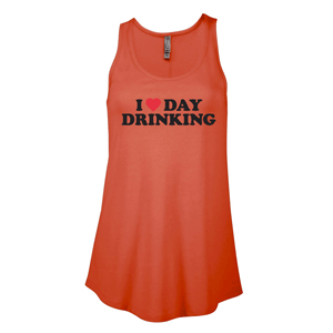 P506C- LOVE DAY DRINKING Platinum Ladies CVC Flowy Tank